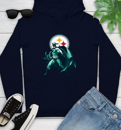NFL Batman Football Sports Pittsburgh Steelers Youth Hoodie 4