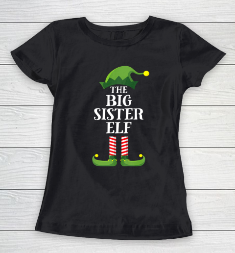 Big Sister Elf Matching Family Group Christmas Party Pajama Women's T-Shirt