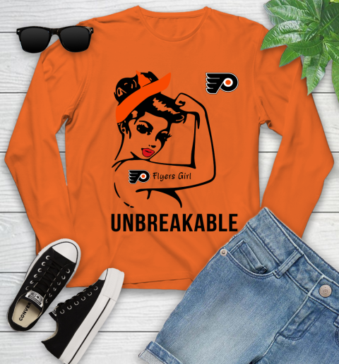 NHL Philadelphia Flyers Girl Unbreakable Hockey Sports Youth Long Sleeve 2
