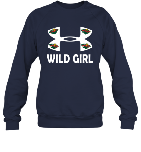 NHL Minnesota Wild Girl Under Armour Hockey Sports o45knGCFPMu sweatshirt 35 95 151514 front navy