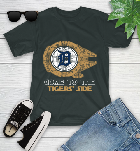 MLB Come To The Detroit Tigers Side Star Wars Baseball Sports Youth T-Shirt 6