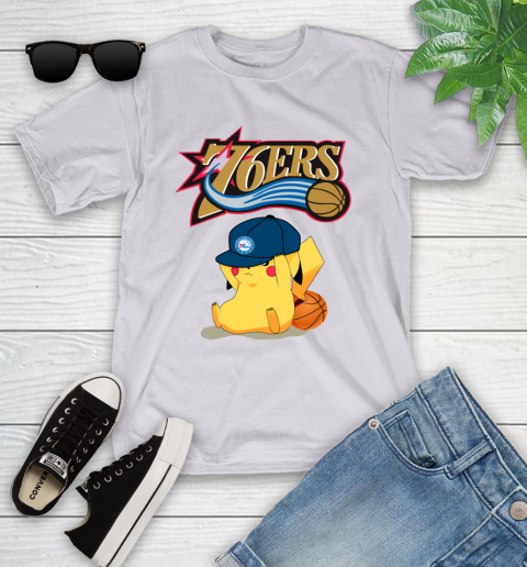 NBA Pikachu Basketball Sports Philadelphia 76ers Youth T-Shirt 4