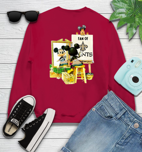 NFL Football New Orleans Saints Mickey Drawing Shirt 32
