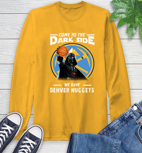 NBA Come To The Dark Side We Have Denver Nuggets Star Wars Darth Vader Basketball Long Sleeve T-Shirt 2