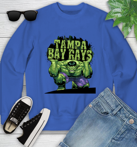 Tampa Bay Rays MLB Baseball Incredible Hulk Marvel Avengers Sports Youth Sweatshirt 8