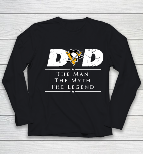 Pittsburgh Penguins NHL Ice Hockey Dad The Man The Myth The Legend Youth Long Sleeve