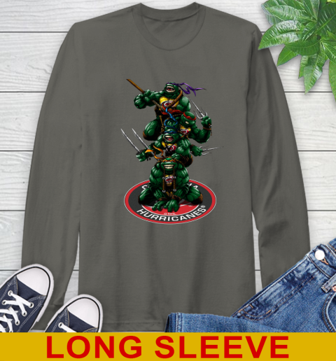 NHL Hockey Carolina Hurricanes Teenage Mutant Ninja Turtles Shirt Long Sleeve T-Shirt - Image 9