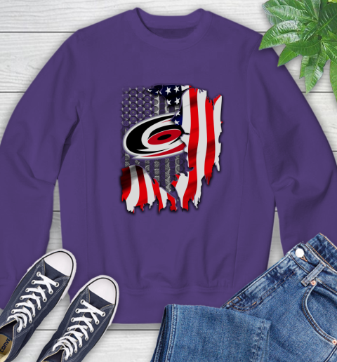 Carolina Hurricanes NHL Hockey American Flag Sweatshirt 4