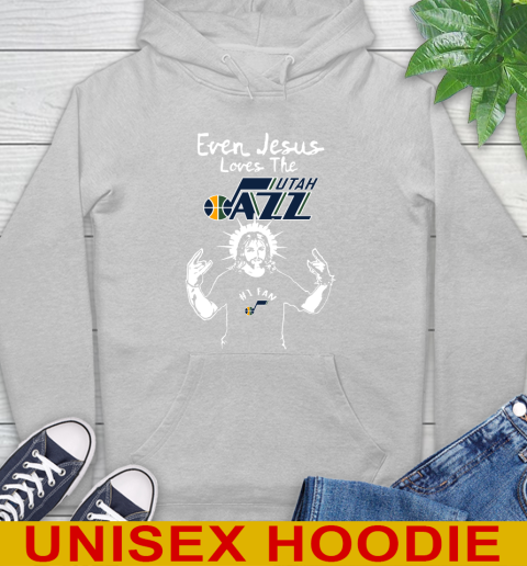 Utah Jazz NBA Basketball Even Jesus Loves The Jazz Shirt Hoodie 6