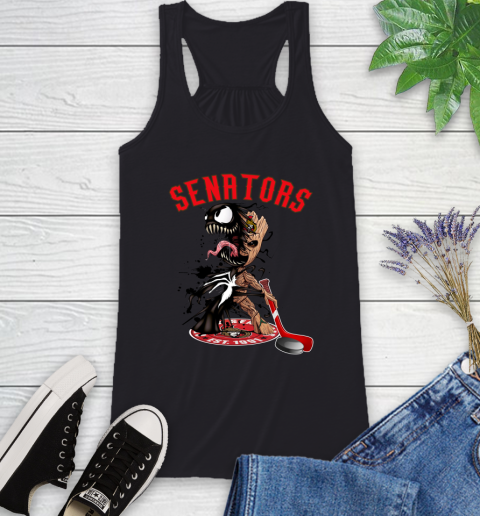 NHL Ottawa Senators Hockey Venom Groot Guardians Of The Galaxy Racerback Tank 2