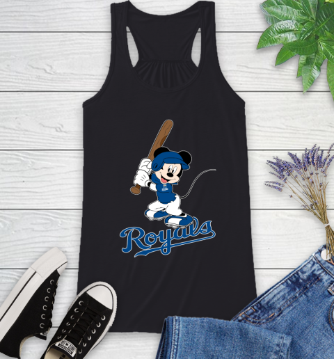 MLB Baseball Kansas City Royals Cheerful Mickey Mouse Shirt Racerback Tank