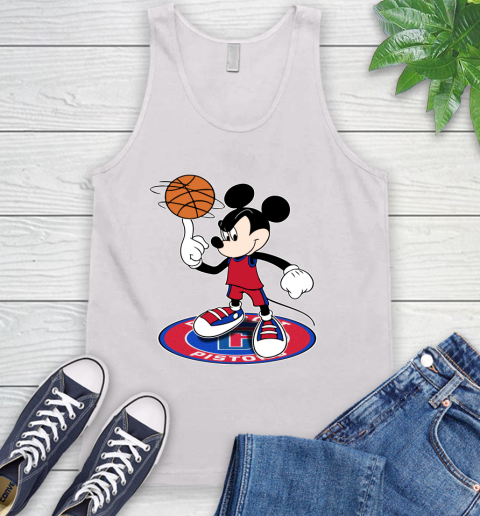 NBA Basketball Detroit Pistons Cheerful Mickey Disney Shirt Tank Top 2