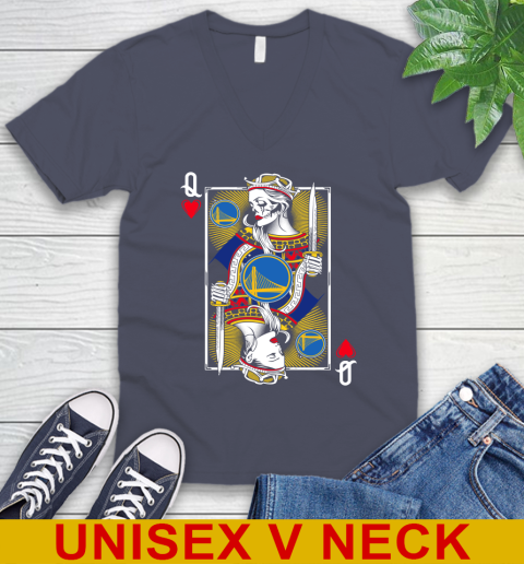 NBA Basketball Golden State Warriors The Queen Of Hearts Card Shirt V-Neck T-Shirt 7