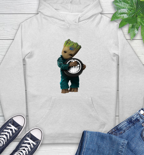 NHL Groot Guardians Of The Galaxy Hockey Sports Edmonton Oilers Hoodie
