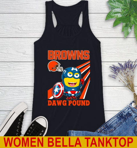 NFL Football Cleveland Browns Captain America Marvel Avengers Minion Shirt Racerback Tank 8