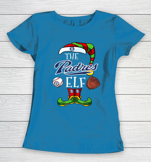 San Diego Padres Christmas ELF Funny MLB Women's T-Shirt 6
