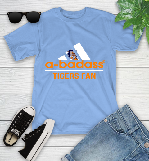 MLB A Badass Detroit Tigers Fan Adidas Baseball Sports Youth T-Shirt 15
