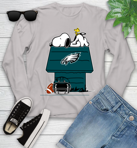 Philadelphia Eagles NFL Football Snoopy Woodstock The Peanuts Movie Youth Long Sleeve 12