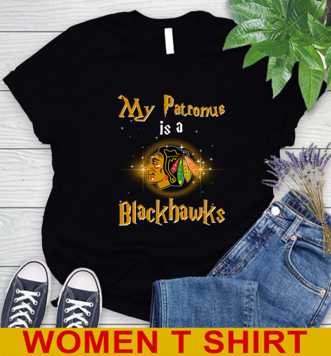 NHL Hockey Harry Potter My Patronus Is A Chicago Blackhawks Women's T-Shirt