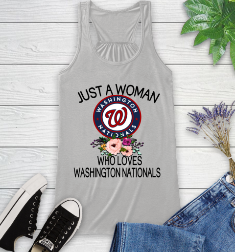 MLB Just A Woman Who Loves Washington Nationals Baseball Sports Racerback Tank