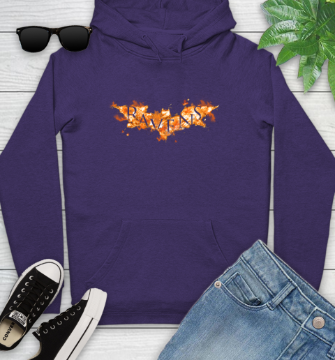 NFL Baltimore Ravens Batman Logo DC Football Sports Shirt Youth Hoodie