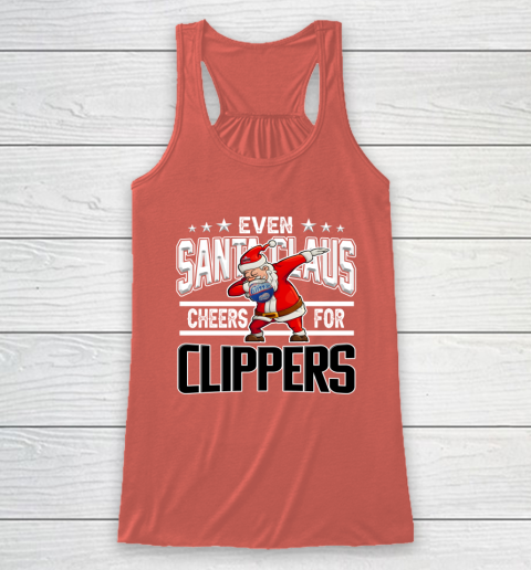 LA Clippers Even Santa Claus Cheers For Christmas NBA Racerback Tank 3