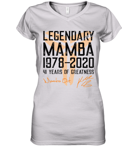 Mamba Out Legendary Mamba 1978 2020 41 Years Of Greatness Women's V-Neck T-Shirt