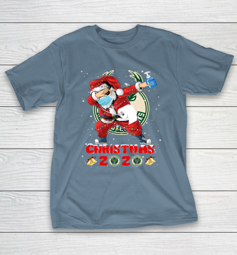 Milwaukee Bucks Funny Santa Claus Dabbing Christmas 2020 NBA T-Shirt 6