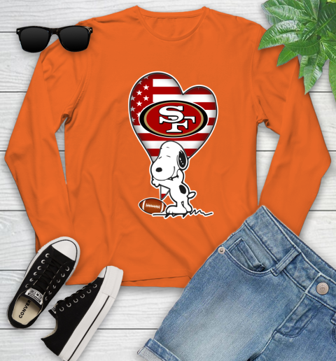 San Francisco 49ers NFL Football The Peanuts Movie Adorable Snoopy Youth Long Sleeve 4