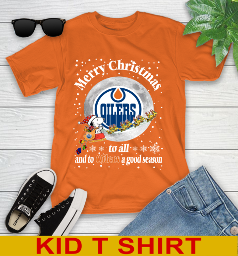 Edmonton Oilers Merry Christmas To All And To Oilers A Good Season NHL Hockey Sports Youth T-Shirt 8