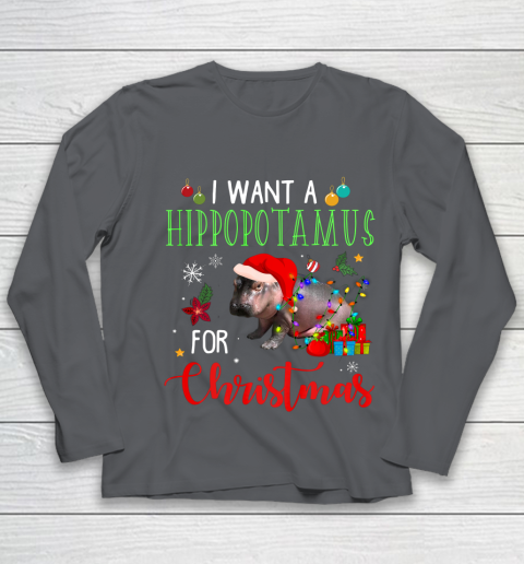 I Want A Hippopotamus For Christmas Hippo Fiona Youth Long Sleeve 6