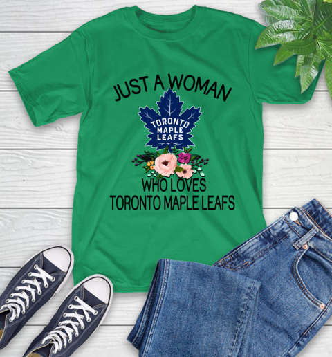 NHL Just A Woman Who Loves Toronto Maple Leafs Hockey Sports T-Shirt 5