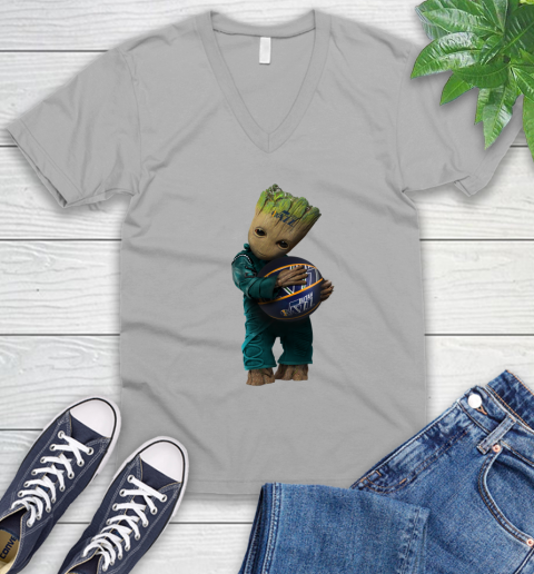 NBA Groot Guardians Of The Galaxy Basketball Sports Utah Jazz V-Neck T-Shirt 4