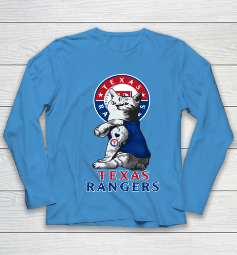MLB Baseball My Cat Loves Texas Rangers Youth Long Sleeve 5