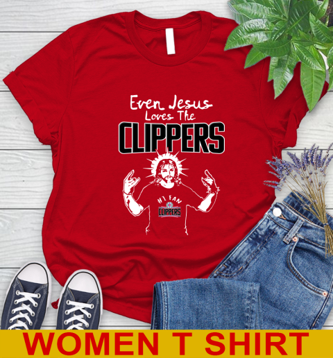 LA Clippers NBA Basketball Even Jesus Loves The Clippers Shirt Women's T-Shirt 11