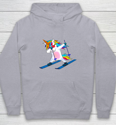 Skiing Unicorn Dabbing Funny Gift Youth Hoodie 5