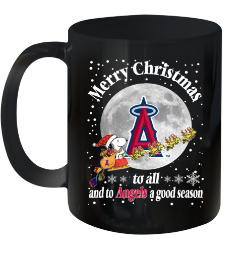 Los Angeles Angels Merry Christmas To All And To Angels A Good Season MLB Baseball Sports Ceramic Mug 11oz