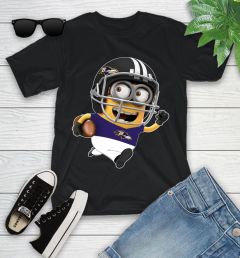 NFL Baltimore Ravens Minions Disney Football Sports Youth T-Shirt 2