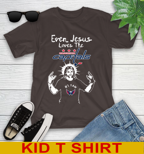 Washington Capitals NHL Hockey Even Jesus Loves The Capitals Shirt Youth T-Shirt 6