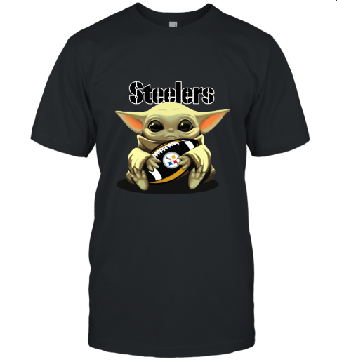Baby Yoda Loves The Pittsbrugh Steelers Star Wars NFL Unisex Jersey Tee