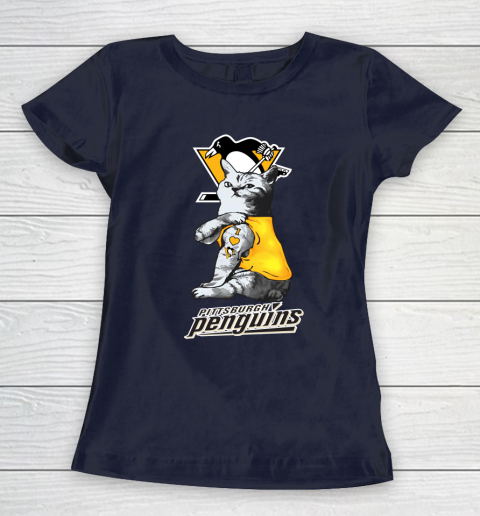 NHL My Cat Loves Pittsburgh Penguins Hockey Women's T-Shirt 2