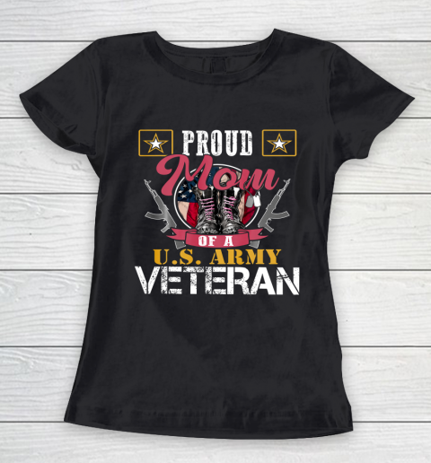 Veteran Shirt Vintage Proud Mom Of A U S Army Veteran Gift Women's T-Shirt