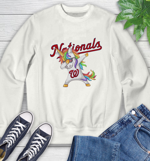Washington Nationals MLB Baseball Funny Unicorn Dabbing Sports Sweatshirt