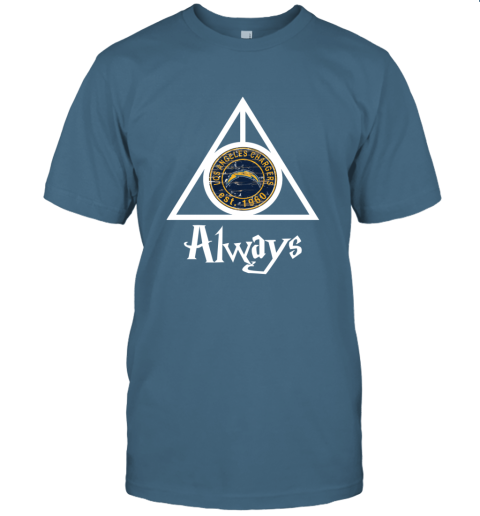 Always Love The Los Angeles Chargers x Harry Potter Mashup NFL auwn always love the los angeles chargers x harry potte classic t shirt 2 front indigo blue