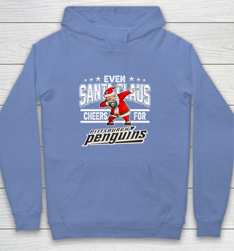 Pittsburgh Penguins Even Santa Claus Cheers For Christmas NHL Youth Hoodie 8