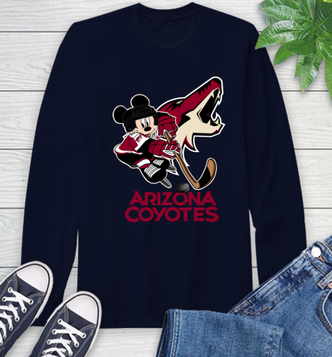 NHL Arizona Coyotes Mickey Mouse Disney Hockey T Shirt Long Sleeve T-Shirt 4
