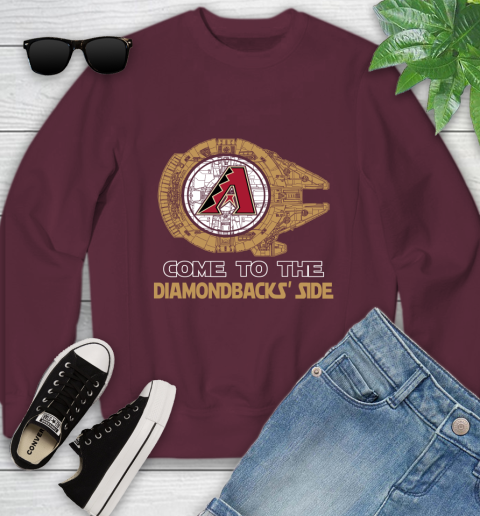 MLB Come To The Arizona Diamondbacks Side Star Wars Baseball Sports Youth Sweatshirt 4