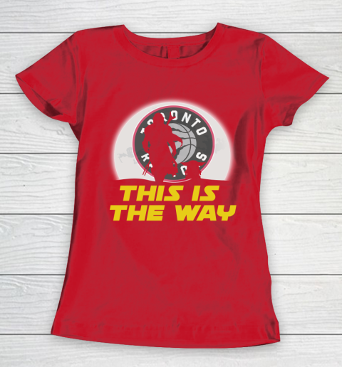 Toronto Raptors NBA Basketball Star Wars Yoda And Mandalorian This Is The Way Women's T-Shirt 9