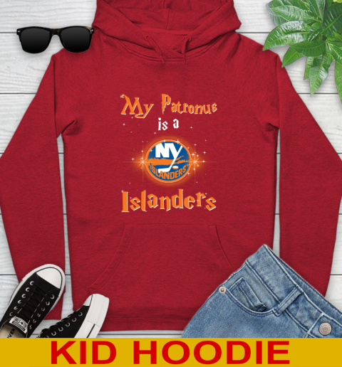 NHL Hockey Harry Potter My Patronus Is A New York Islanders Youth Hoodie - Image 12