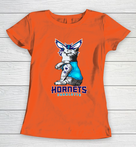NBA Basketball My Cat Loves Charlotte Hornets Women's T-Shirt 3